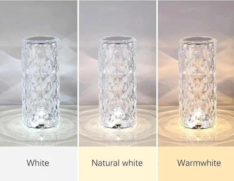 16 Color LED Crystal Rose Table Lamp