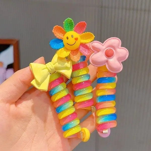 🌲 Early Christmas Sale🎁Colorful Telephone Wire Hair Bands for Kids