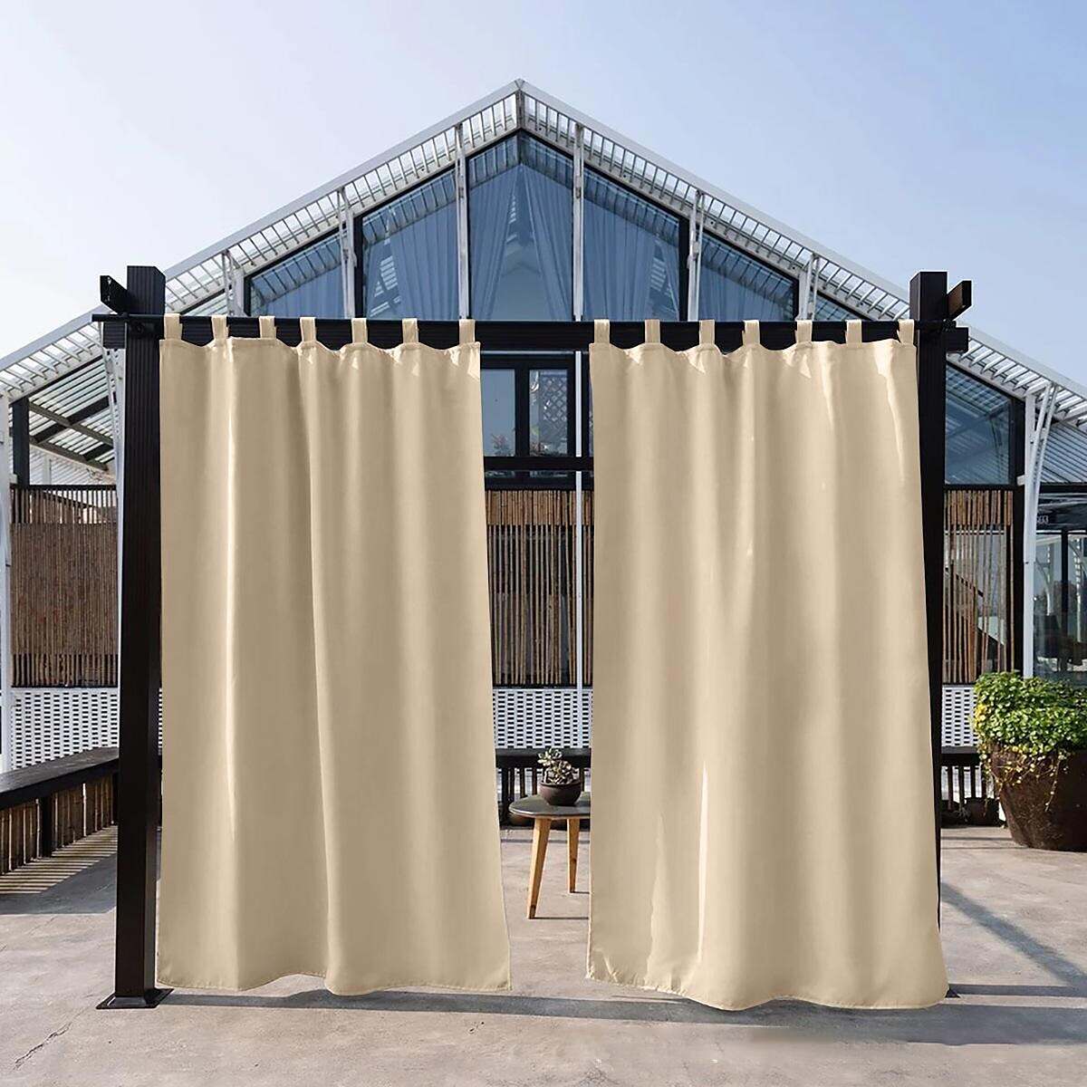 2 Panels Outdoor Curtain Privacy Waterproof