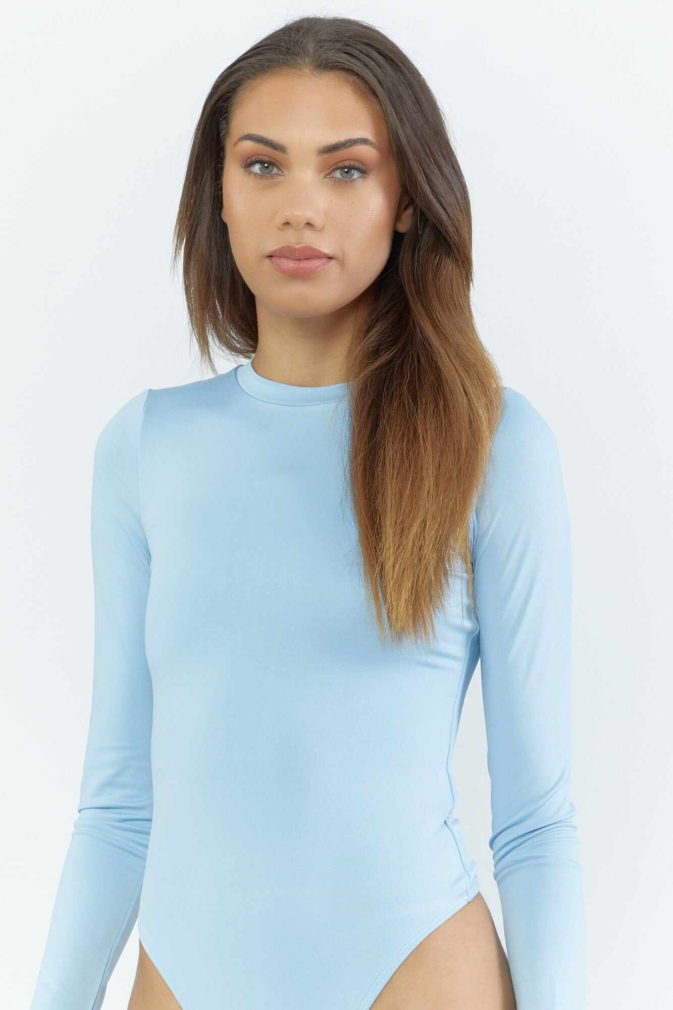 Women Apparel | Basic Contour Crew-Neck Bodysuit Sage Forever21 - XX76768