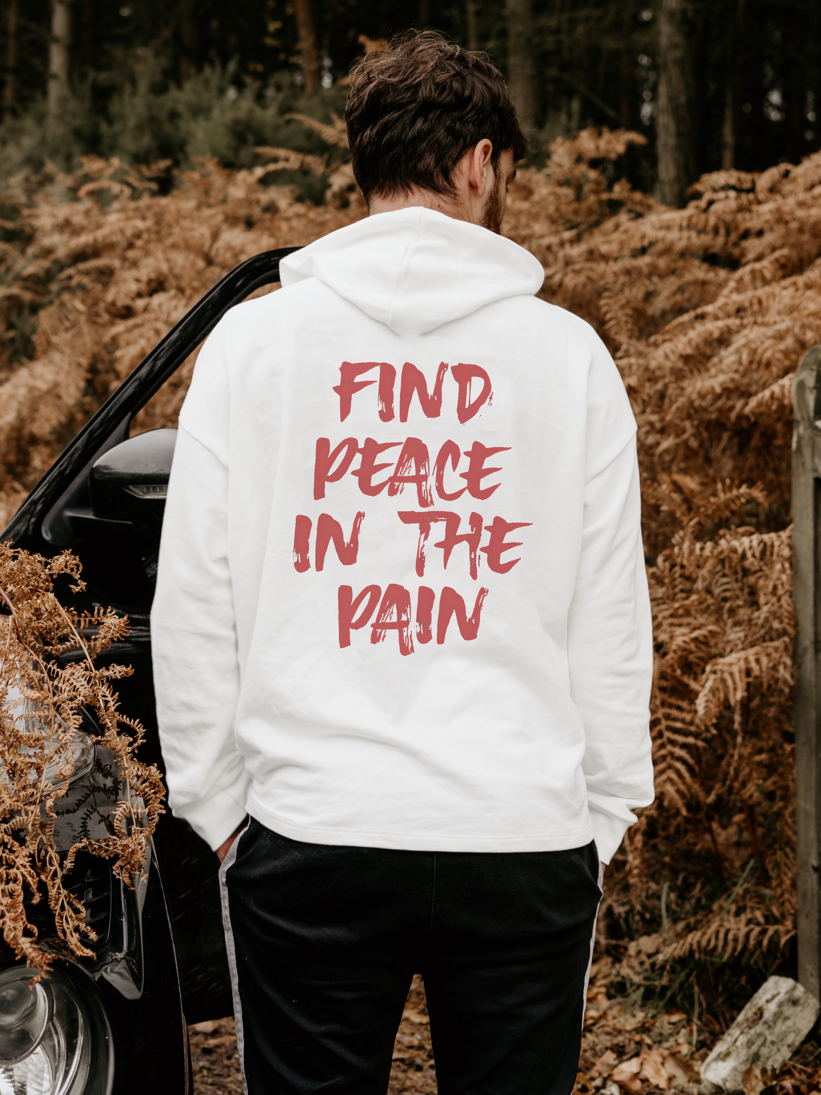 Find Peace in The Pain Printed Men's All-match Hoodie