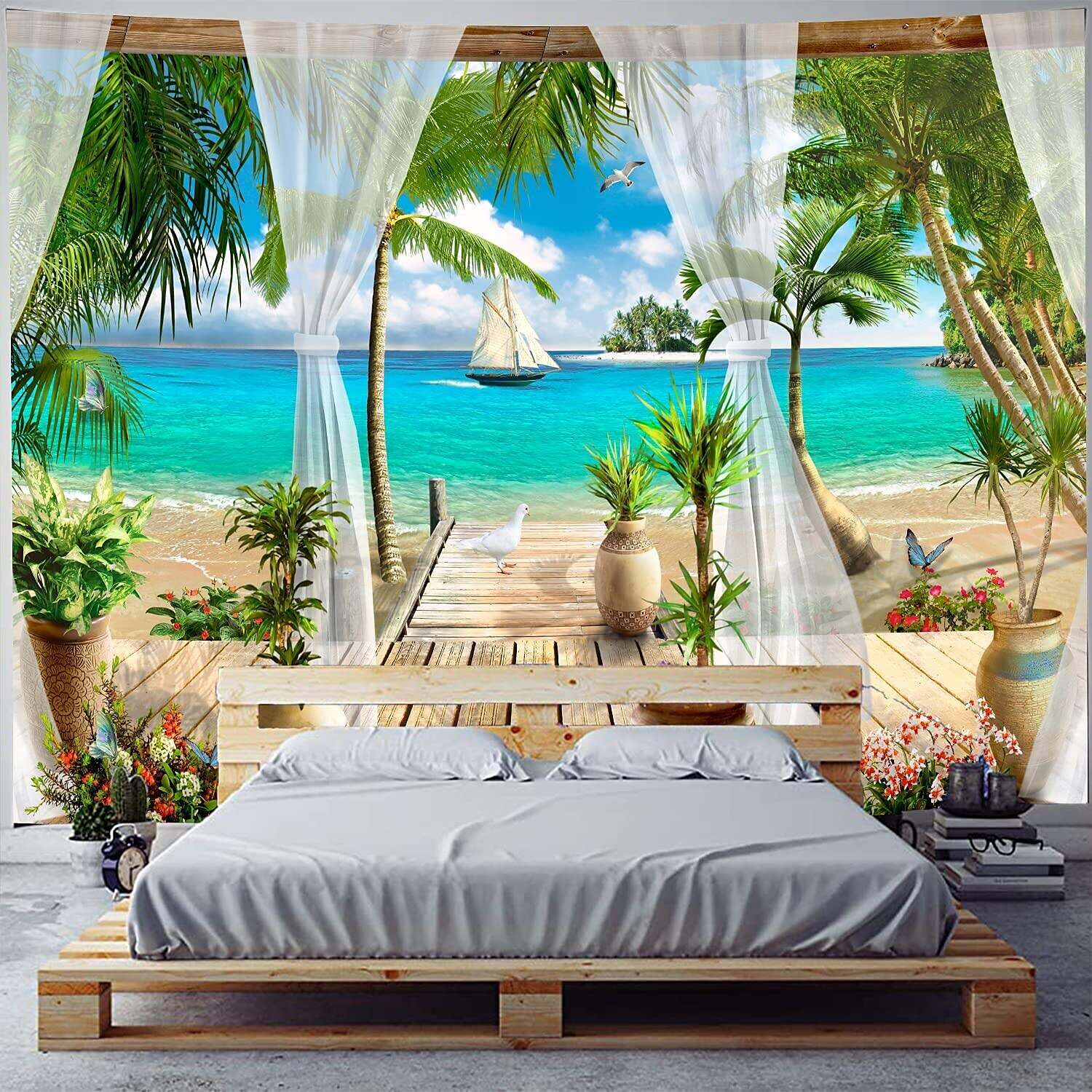 Beach Theme Wall Tapestry Art Decor Photograph Backdrop