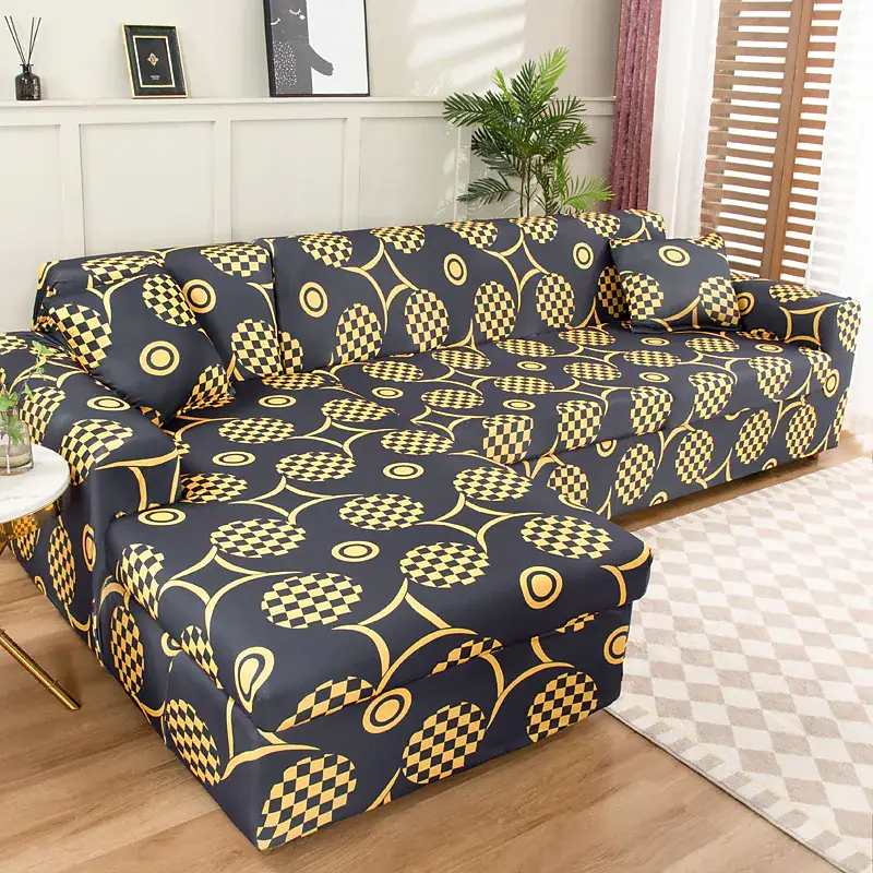 Stretch Sofa Cover Slipcover Geometric Pattern