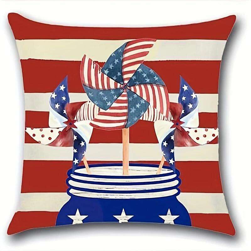 Independence Day Double Side Pillow Cover 4PC Soft Decorative Square Cushion Case Pillowcase for Bedroom Livingroom Sofa Couch Chair