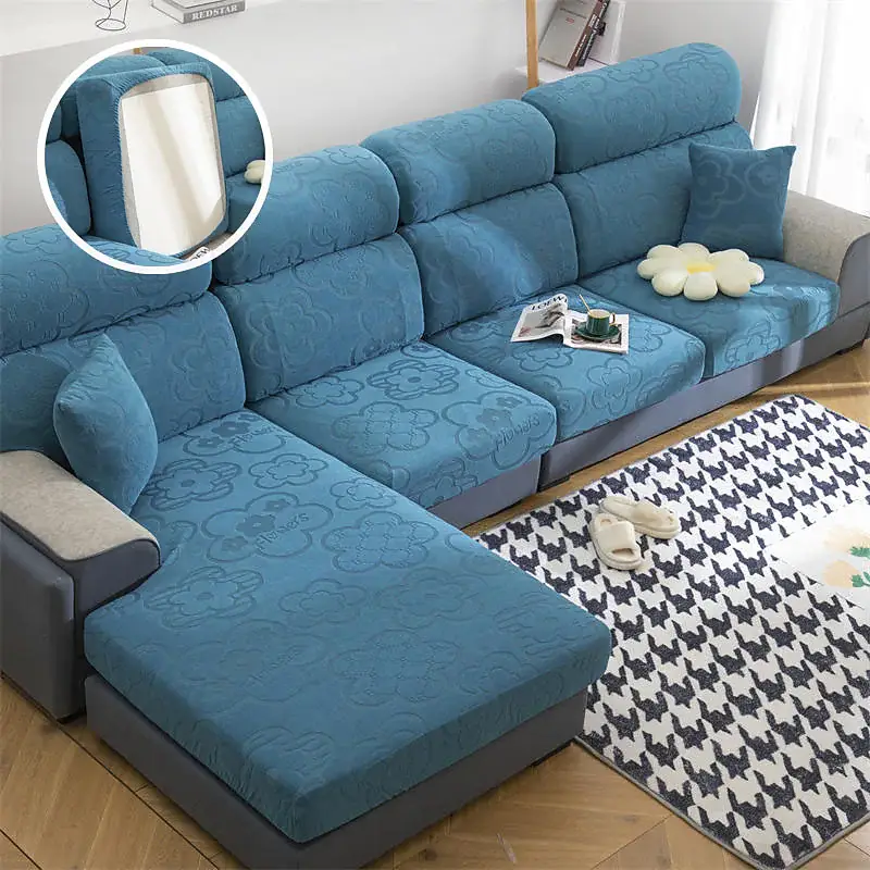Jacquard Sofa Cushion Cover Elastic Fine Touch Sofa Protector Scratch