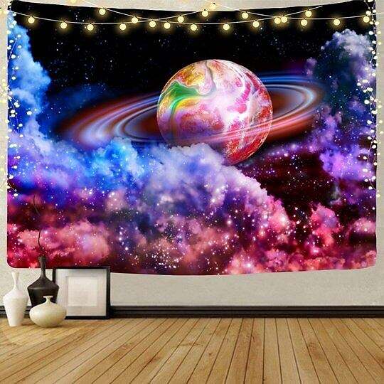 Galaxy Blacklight UV Reactive Wall Tapestry