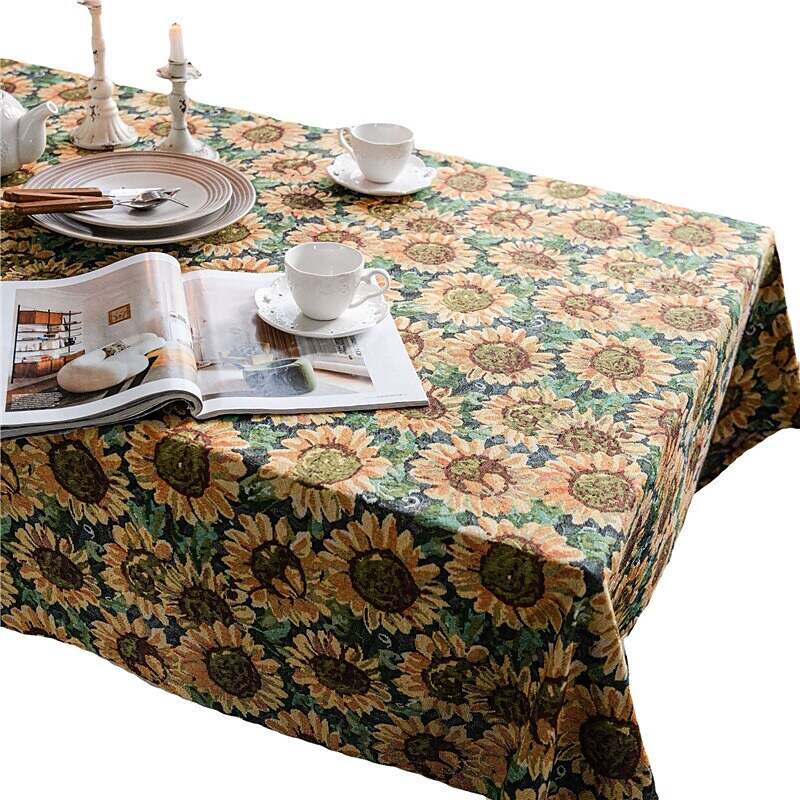 Farmhouse Style Pastoral Tablecloth Sunflower Table Cloth