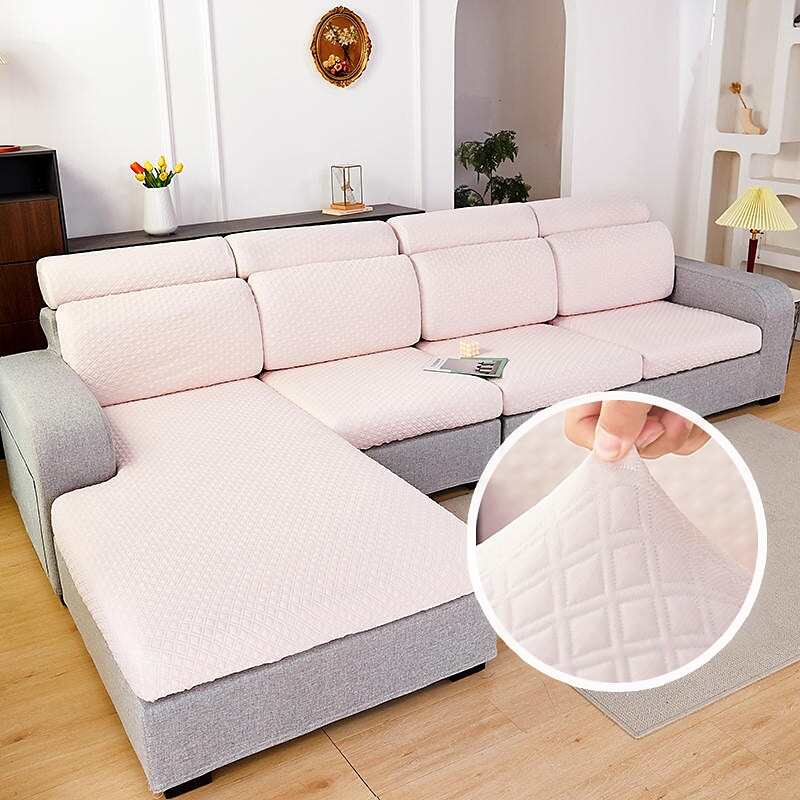 3D Doudou Grid Sofa Seat Cushion Cover Chair Cover Stretch Washable