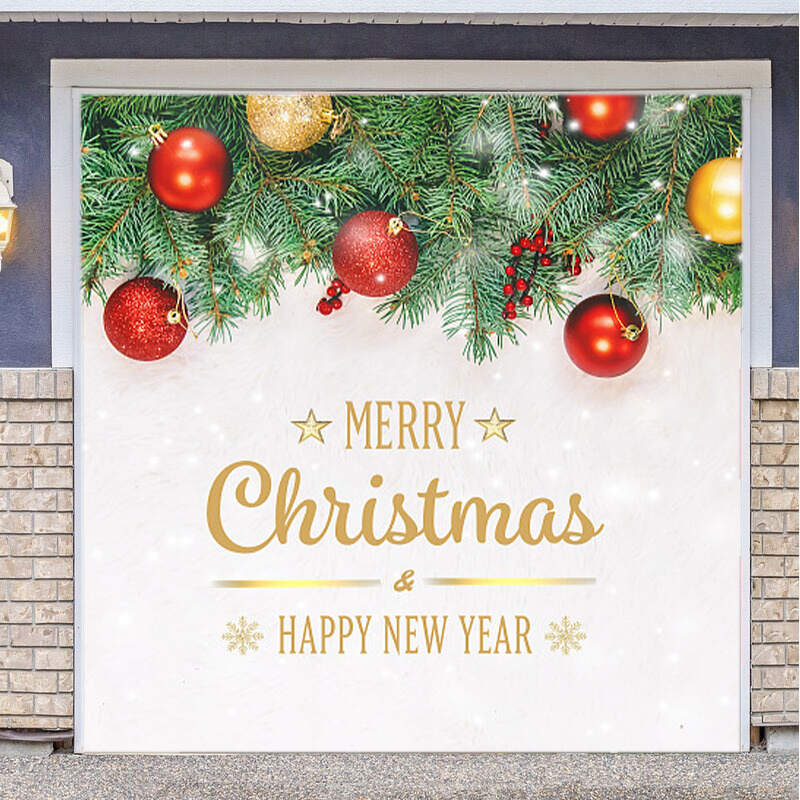 Merry Christmas garage door banner ornament