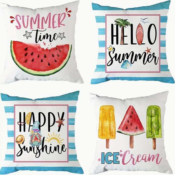 Summer Sunshine Floral Double Side Pillow Cover 4PC Soft