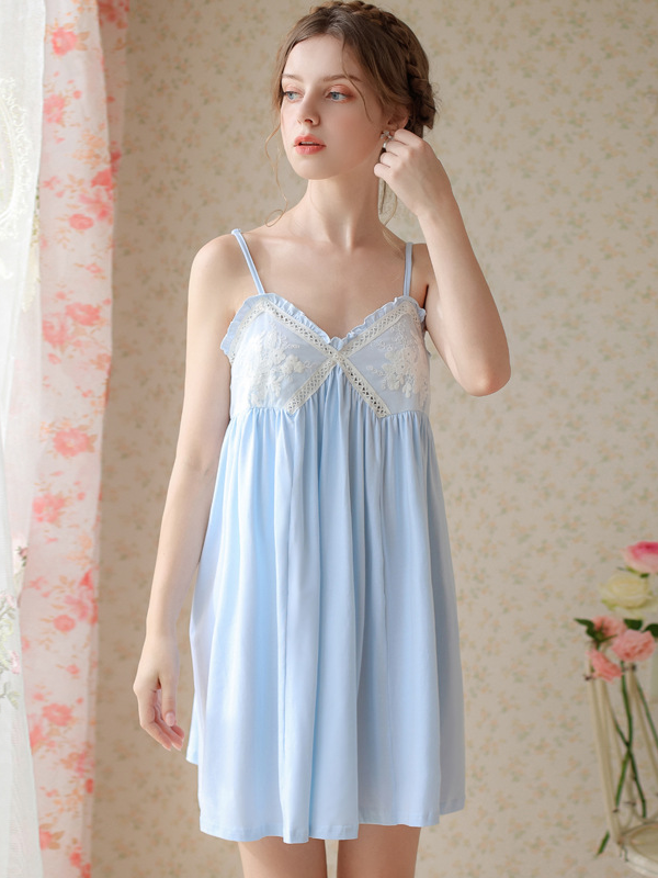 Cotton Simple V Neck Nightdress