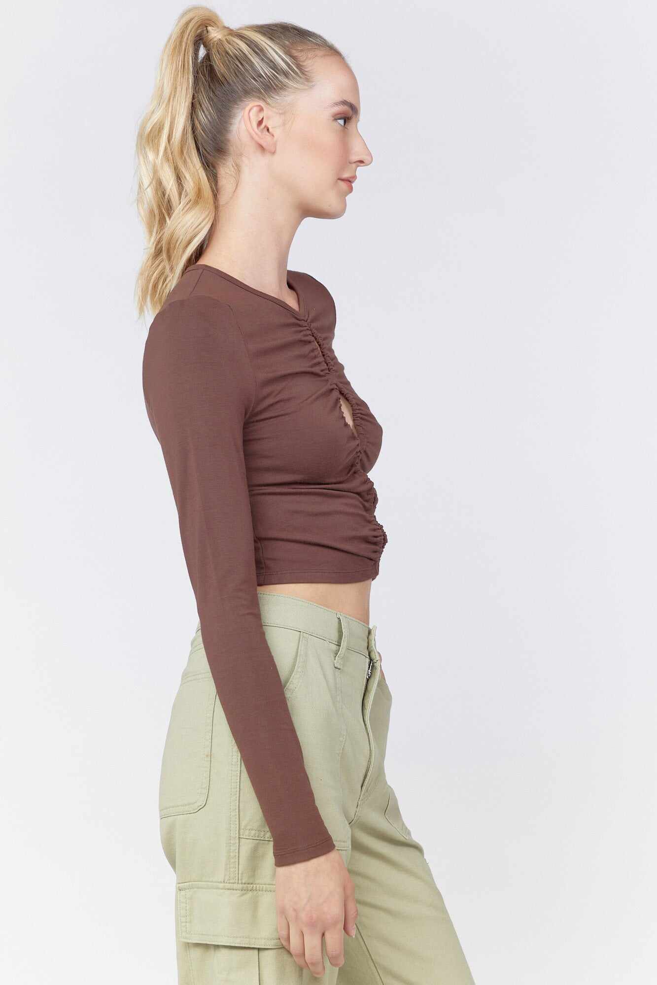 Women Apparel | Cutout Crop Top Light Grey Forever21 - IL14264