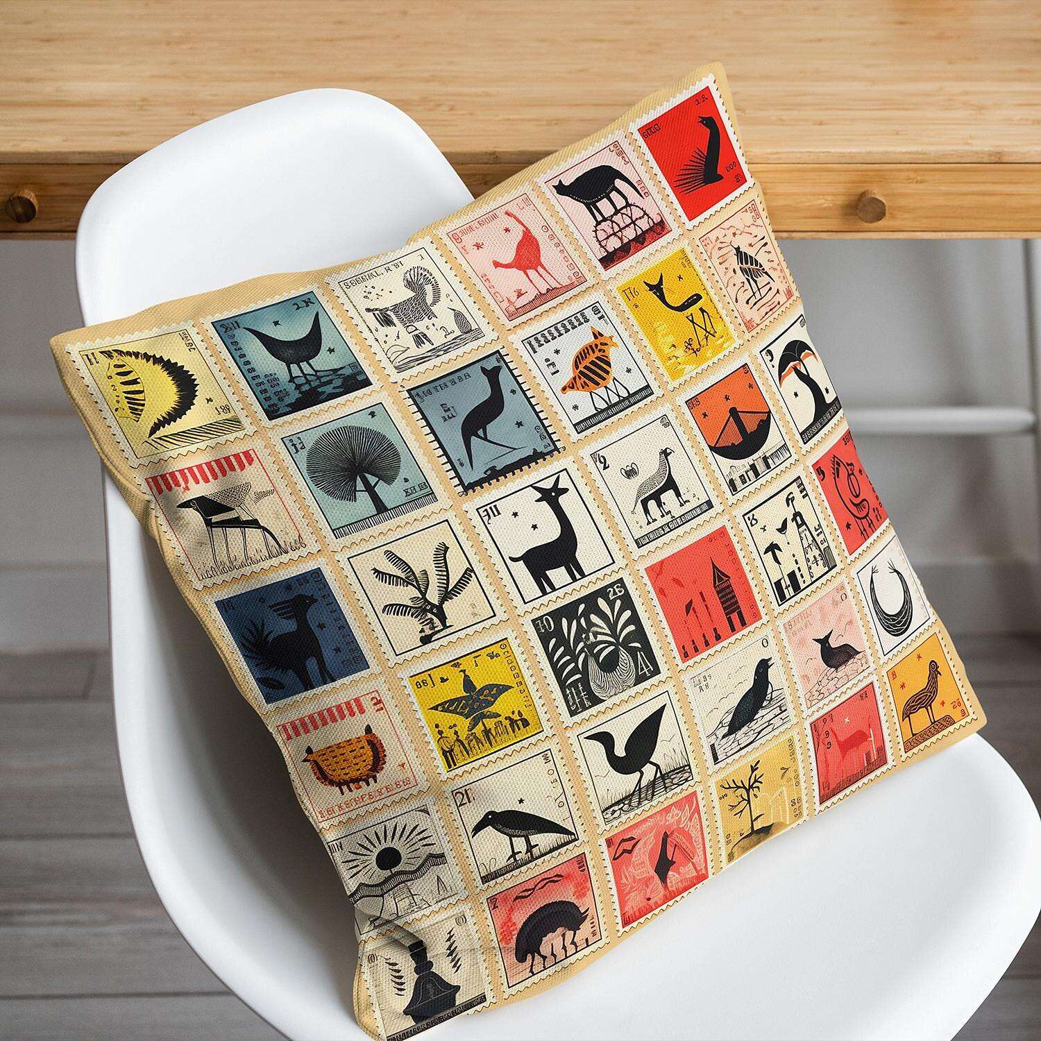 Stamp Collection Pillow Cover 1PC