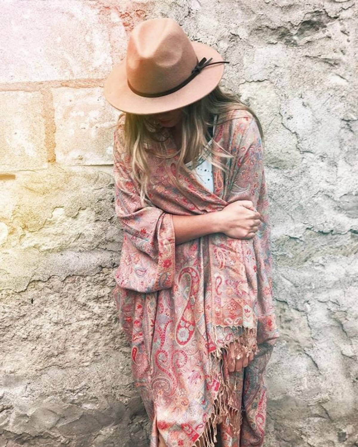 Totem print loose retro kimono coat