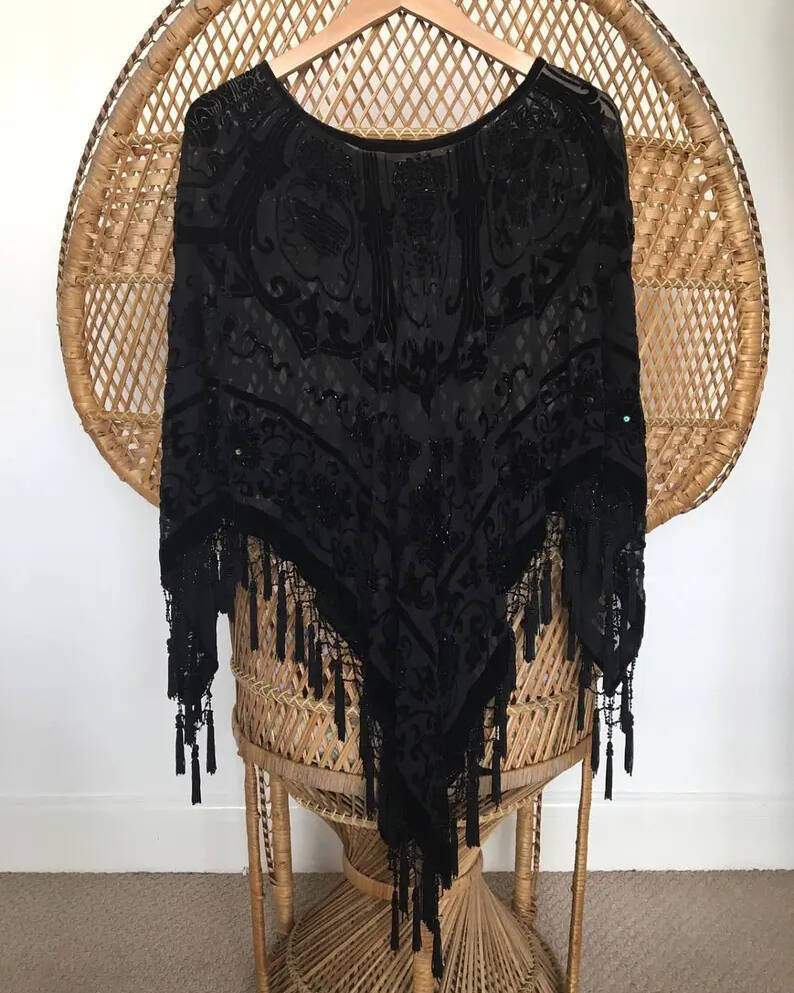 cape fringed kimono cardigan