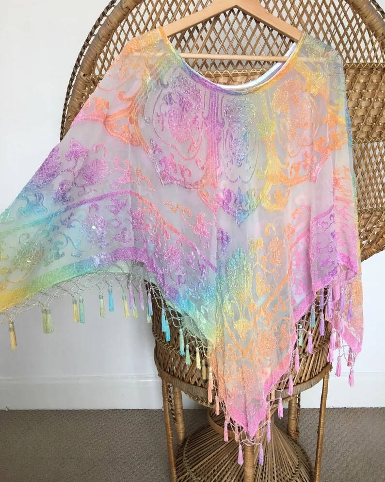 cape fringed kimono cardigan