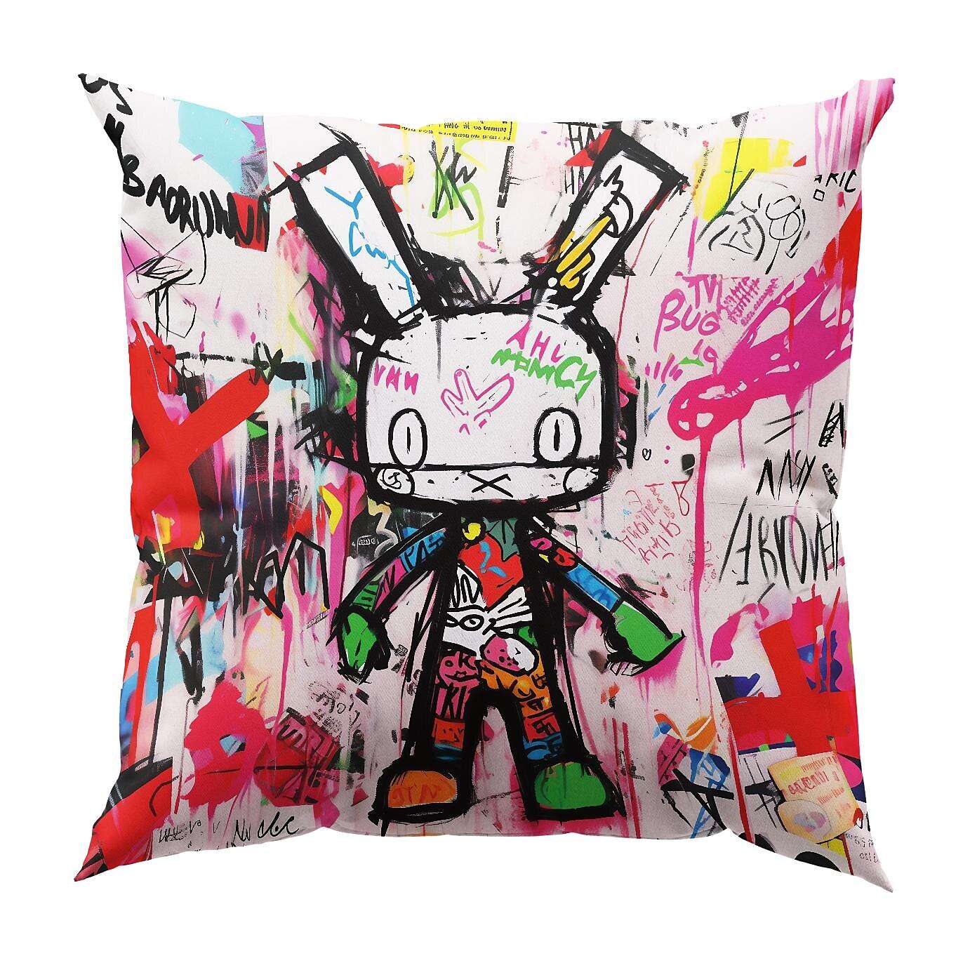 Graffiti Rabbit Pillow Cover 1PC