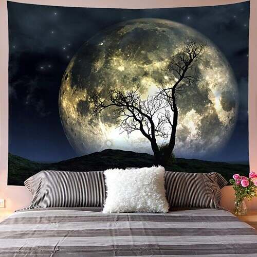 Nature Wall Tapestry Art Decor Landscape Magical Green Mistry Forest