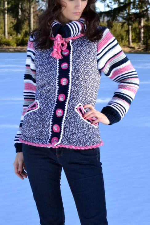 Women Casual Long Sleeve Plus Size Outwear - Pink