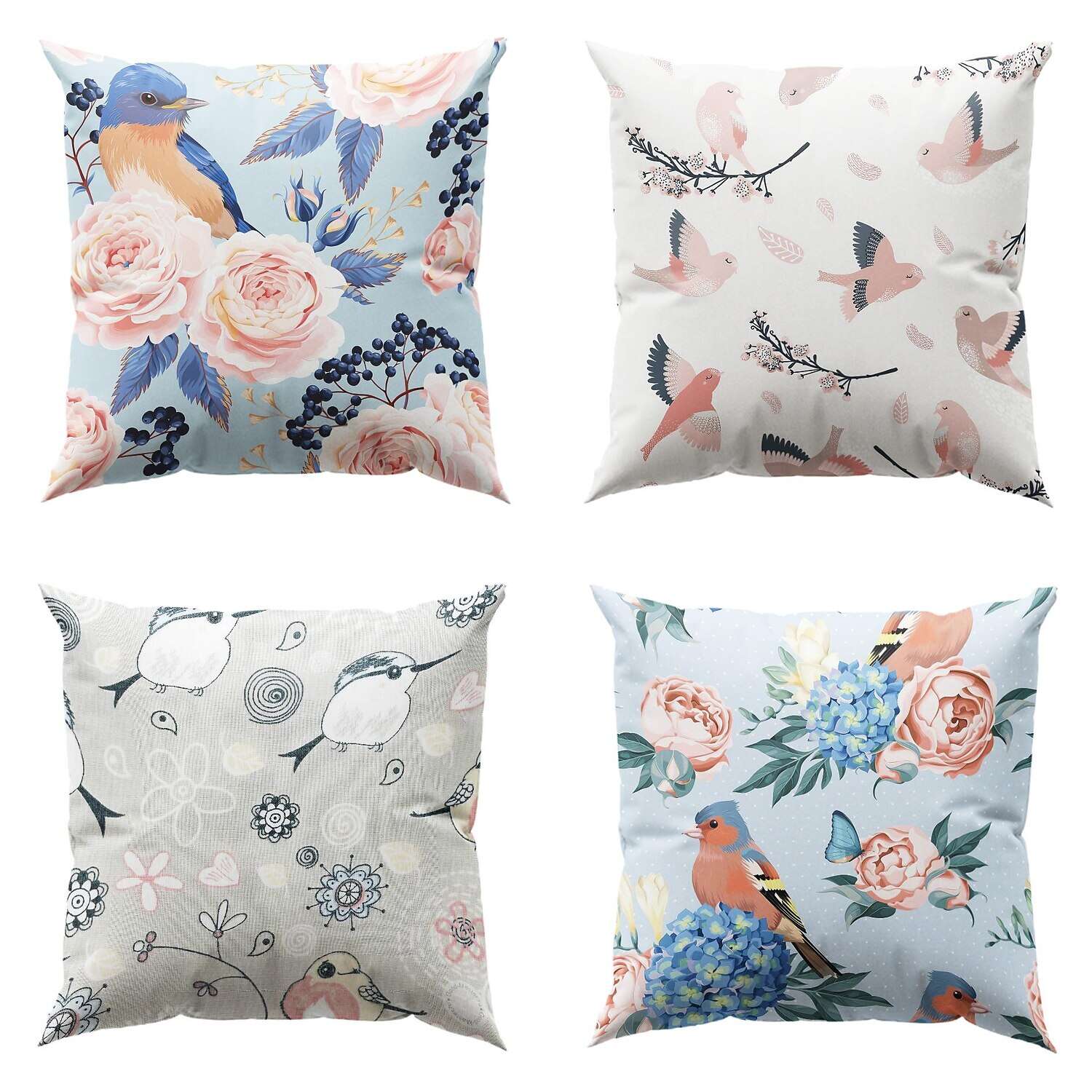 Floral Plant Double Side Pillow Cover 4PC