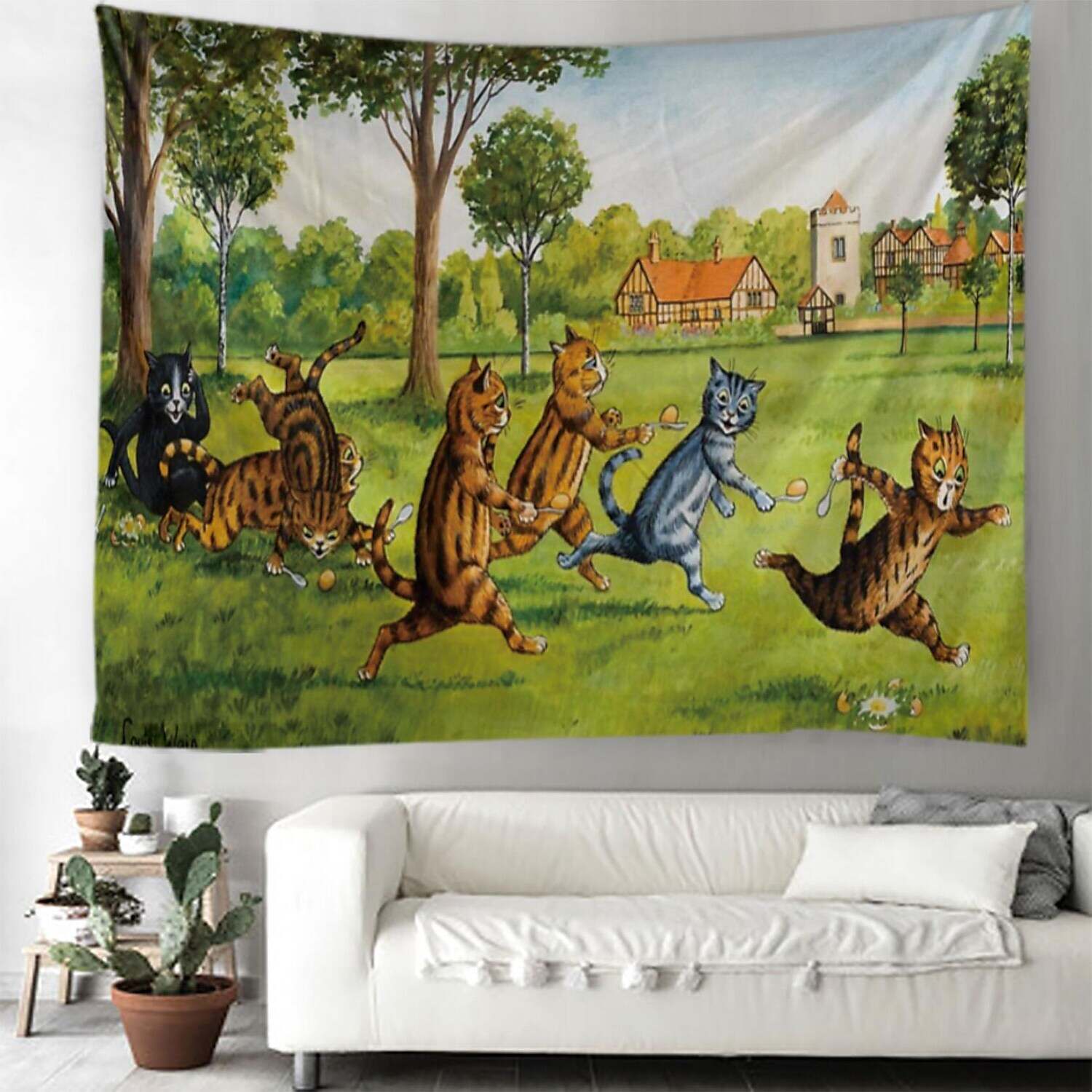 Funny Large Wall Tapestry Cat Art Decor