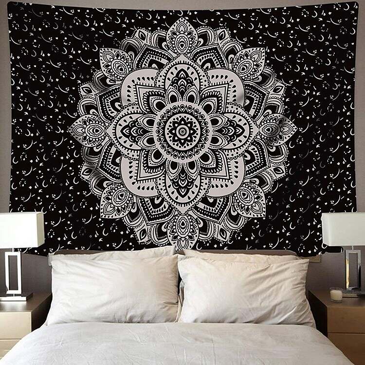 Mandala Bohemian Wall Tapestry Boho Hippie Psychedelic Floral Flower Lotus Indian