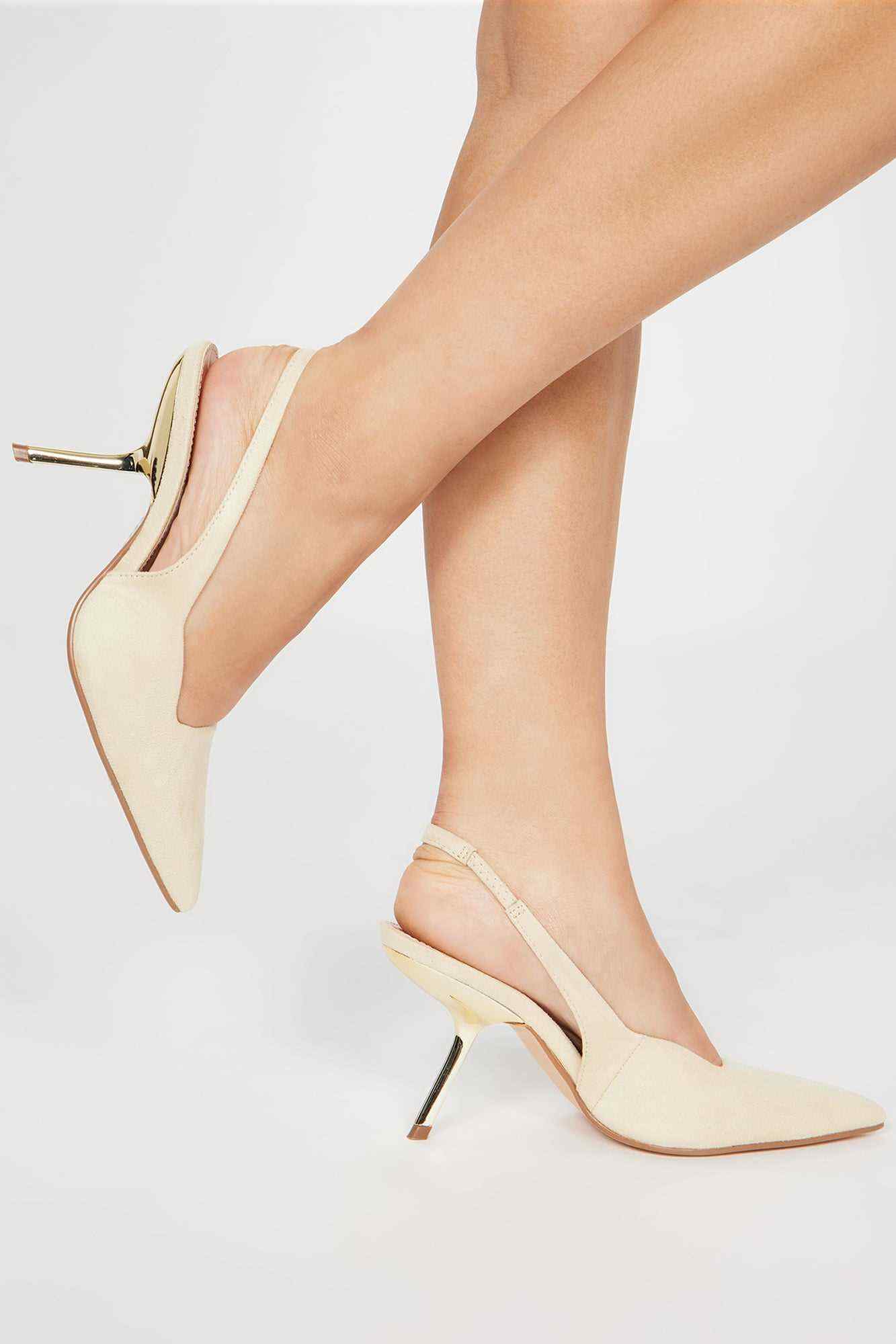 Basic Needs Slingback Pumps   Cream