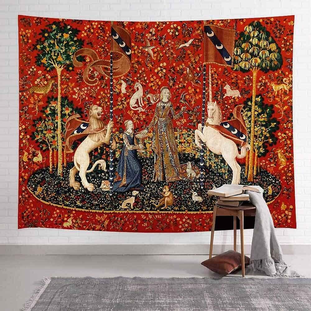 Medieval Lady Wall Tapestry Art Decor