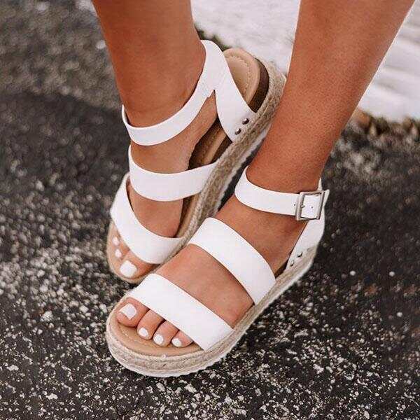 Aummer Espadrille Buckled Ankle Straps Sandals