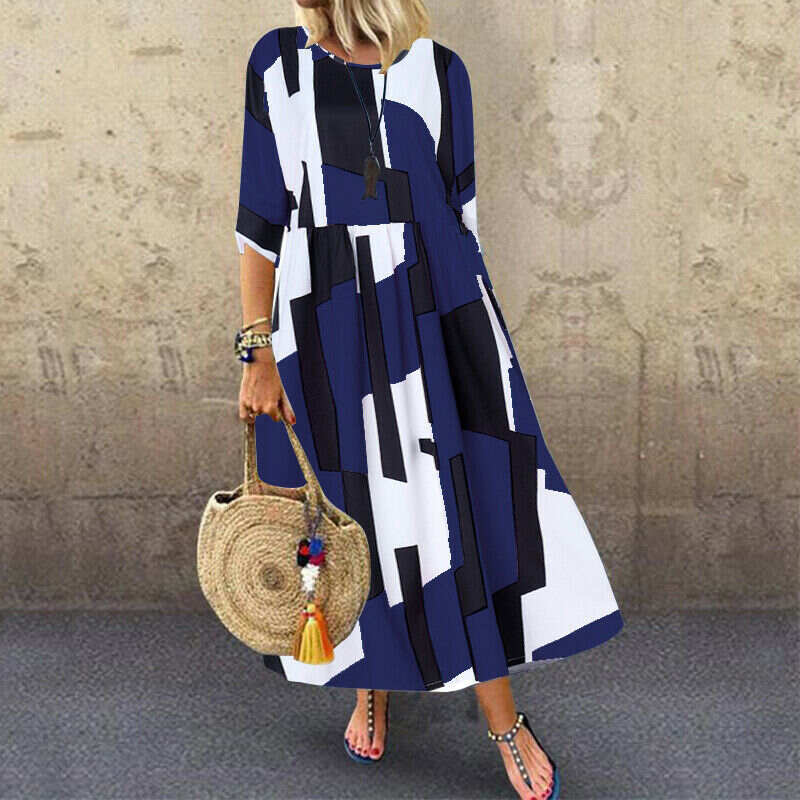 Printed Mid-Length Dress