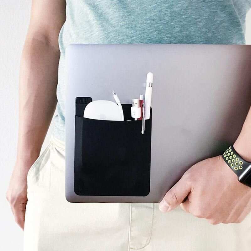 Adhesive Pocket Laptop Storage for External Hard Drives & Pens