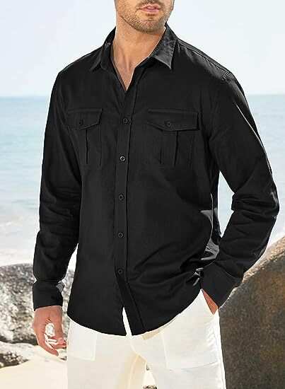 New men's casual commuter shirt, warm, comfortable and easy to clean - Buy 3 and get free shipping