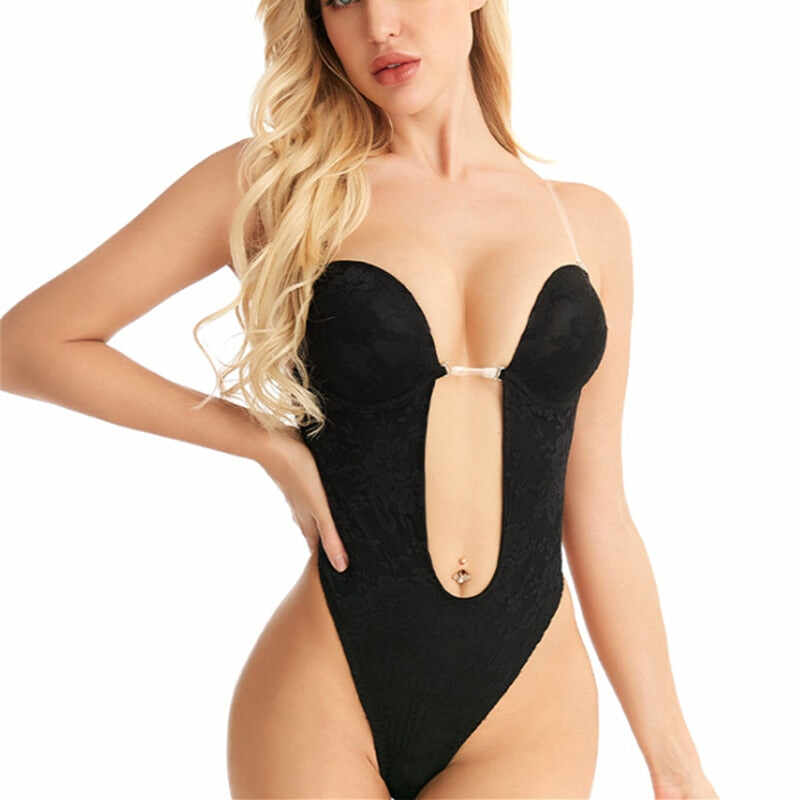 Bodysuit Shapewear Deep V-Neck