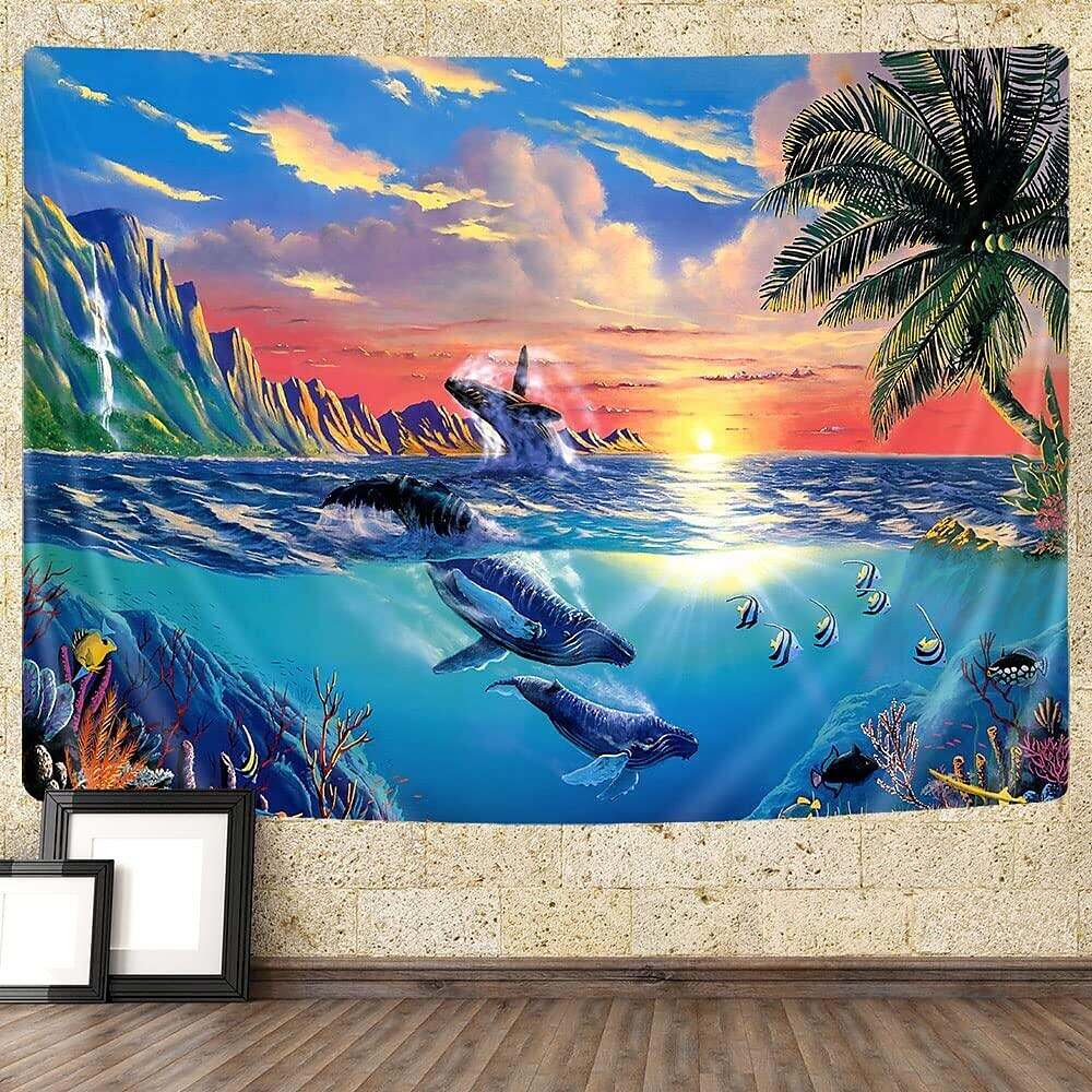 Ocean Dolphin Wall Tapestry Art Decor