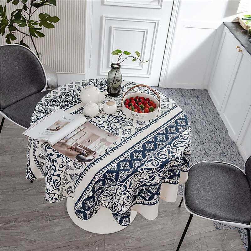 Farmhouse Style Pastoral Tablecloth Cotton Linen Fabric Table Cloth