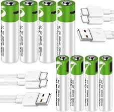 High capacity USB rechargeable Li-ion battery 1.5V AA 2600 mWh