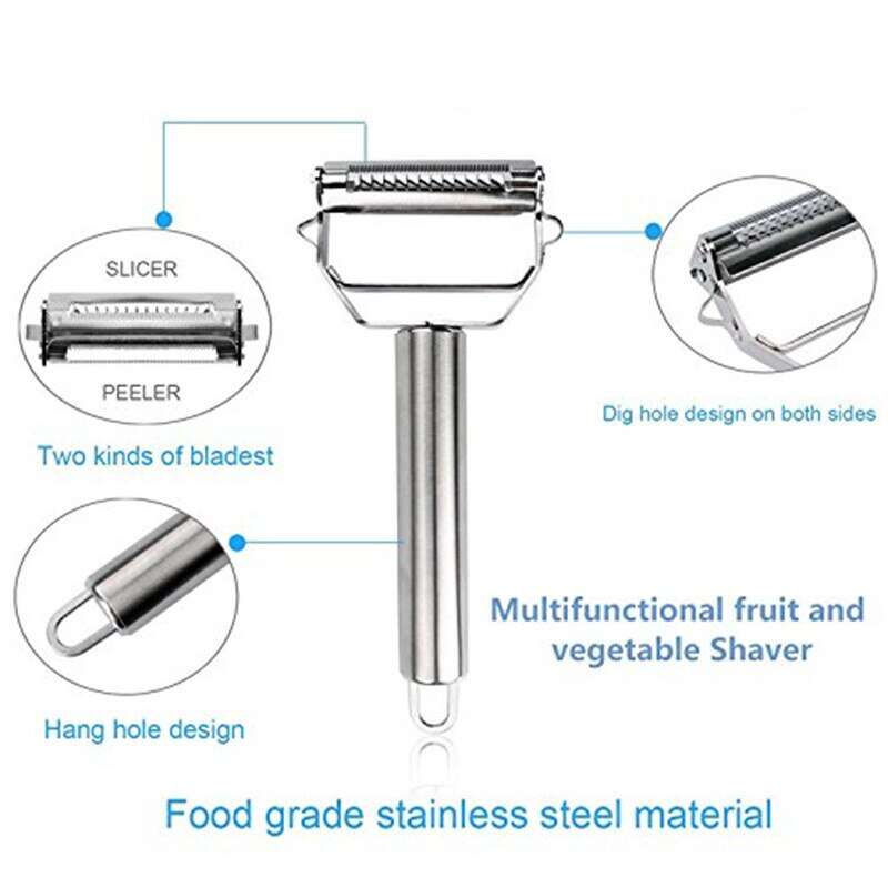 Dual Fruit Vegetable Peeler&Julienne Peeler Cutter Sharp Multifunction Stainless Steel Potato Carrot Grater Planing Kitchen Tool