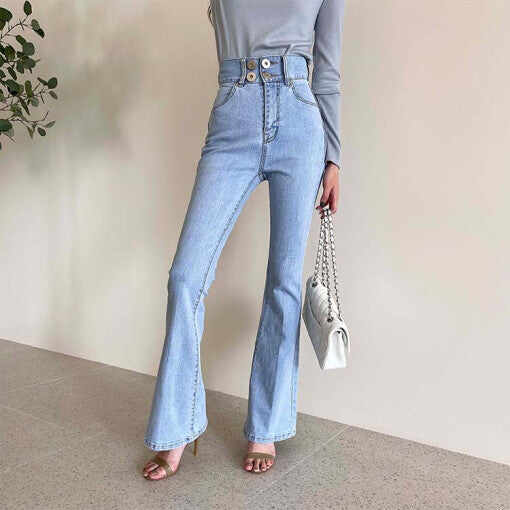 Light-colored Flared Jeans Trousers