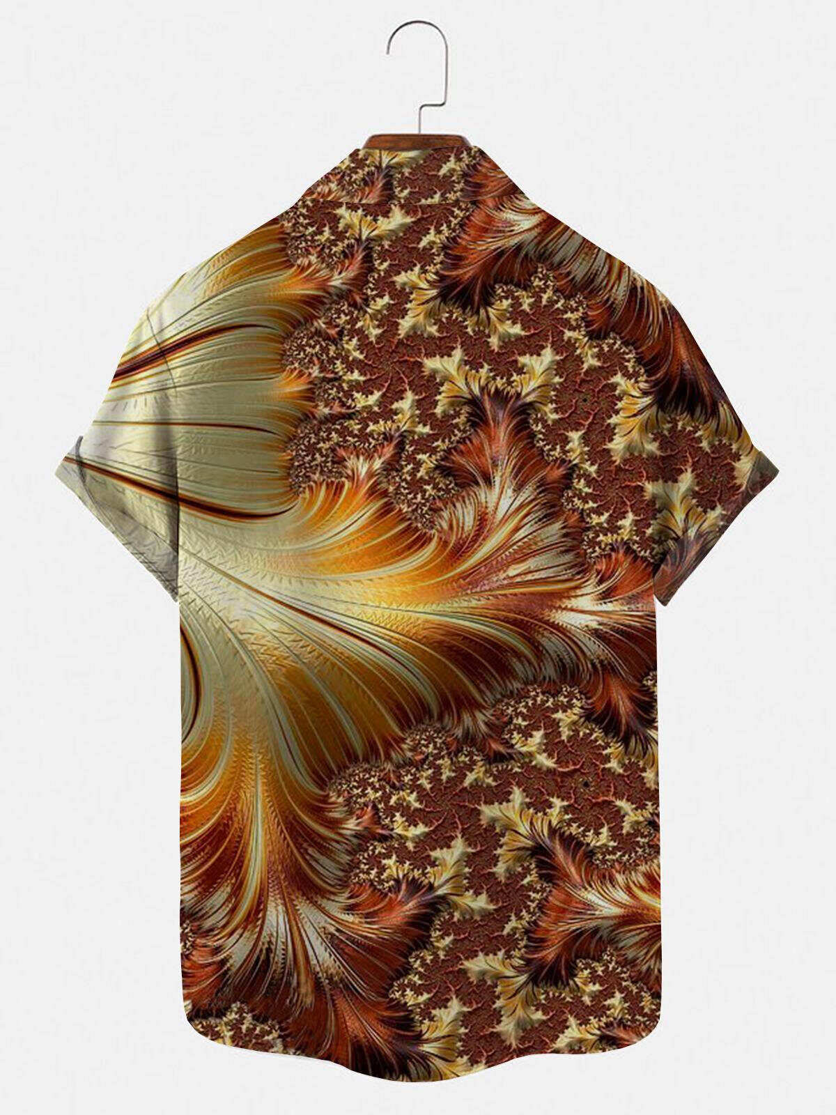 Abstract Men's Shirts With Pocket