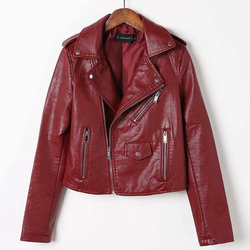 Slim-fit washed Leather jacket