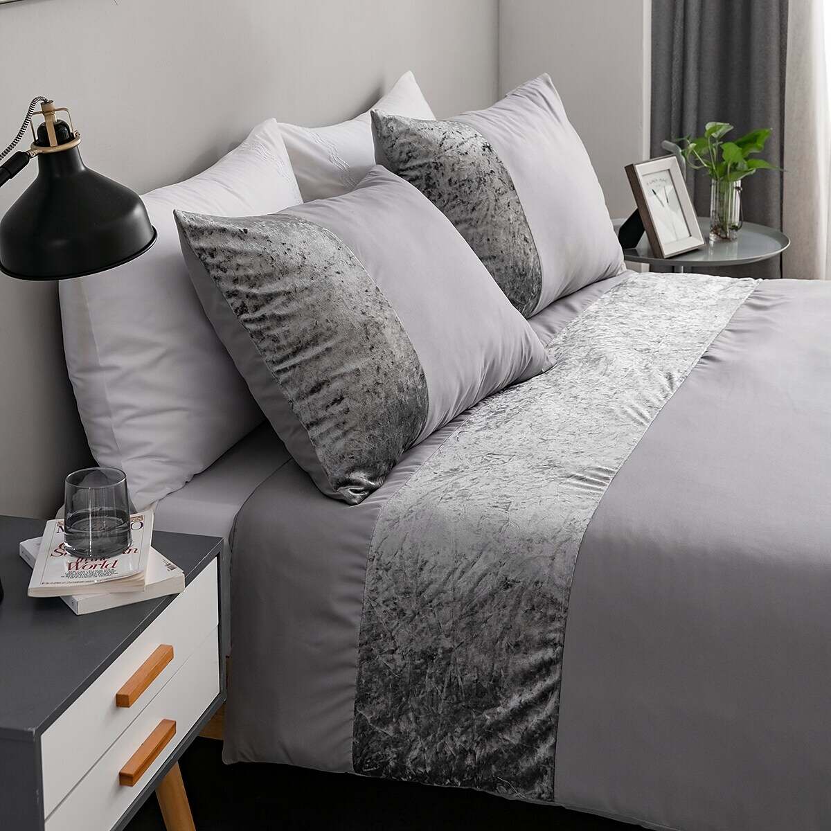 Grey Duvet Cover Set Quilt Bedding Sets Comforter Cover