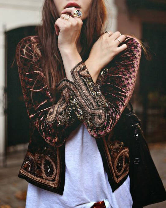 Vintage velvet cardigan coat