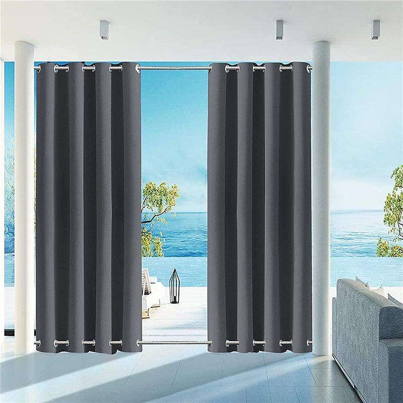 Waterproof Outdoor Curtain Privacy, Sliding Patio Sheer Curtain