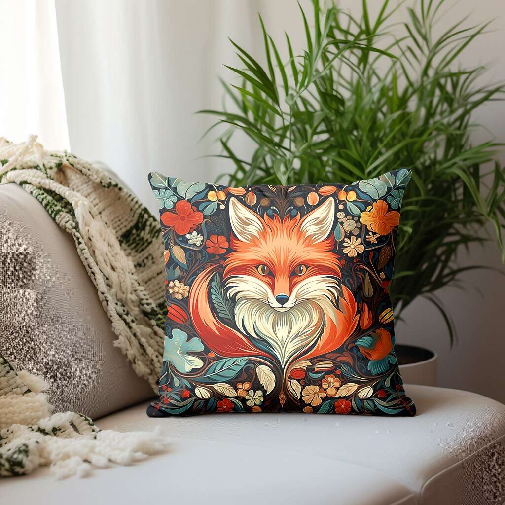 Fox Bird Pillow Cover 1PC