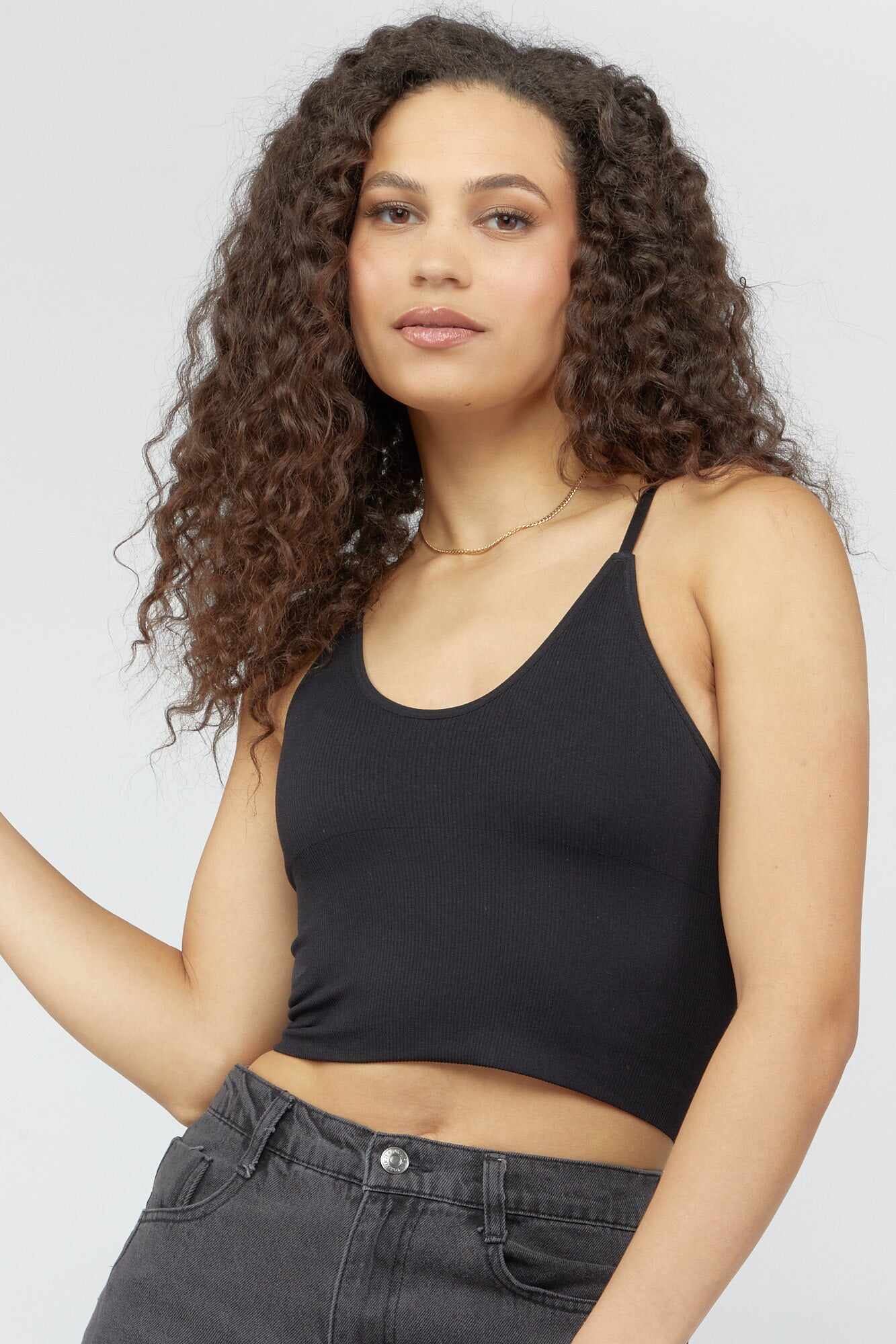 Women Apparel | Seamless Ribbed Cropped Cami Ivory Forever21 - DV17620