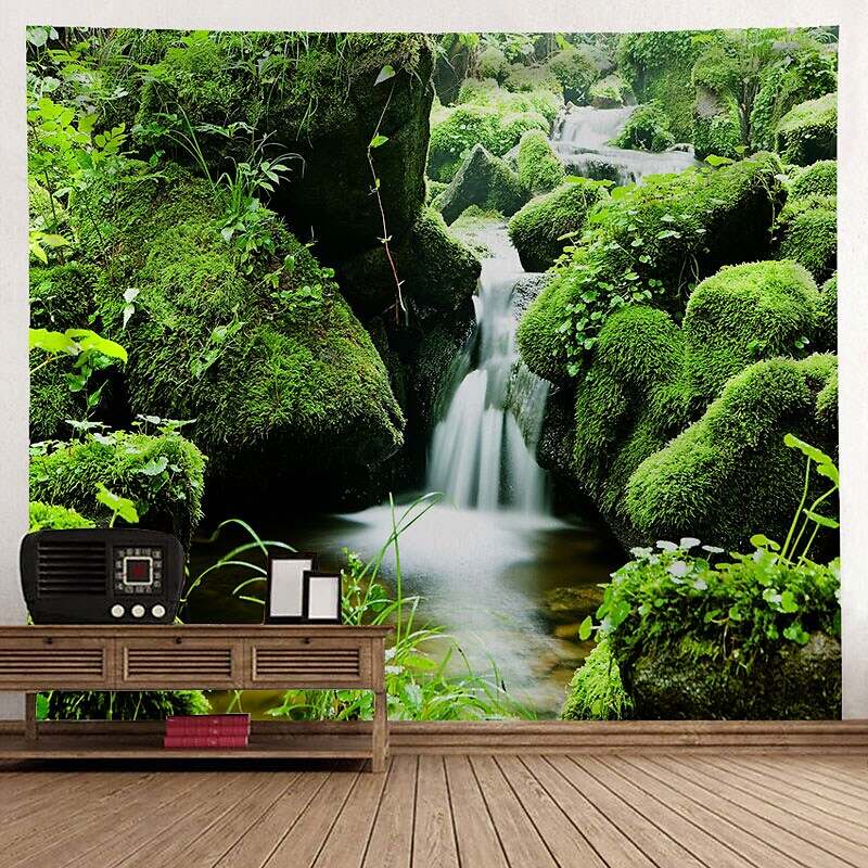 Nature Wall Tapestry Art Decor Landscape Sunshine Through Tree Forest