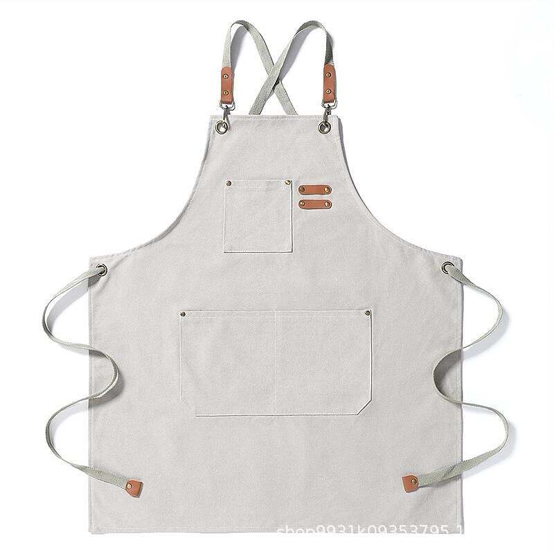 Chef Apron Black for Men Women with Pocket