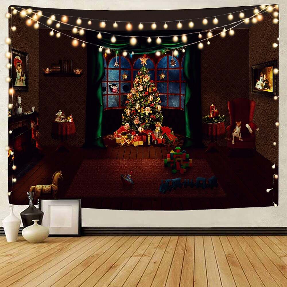 Christmas Santa Claus Holiday Party Wall Tapestry Art Decor