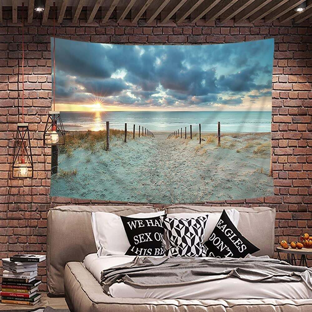 Ocean Beach Wall Tapestry Art Decor Photograph Backdrop