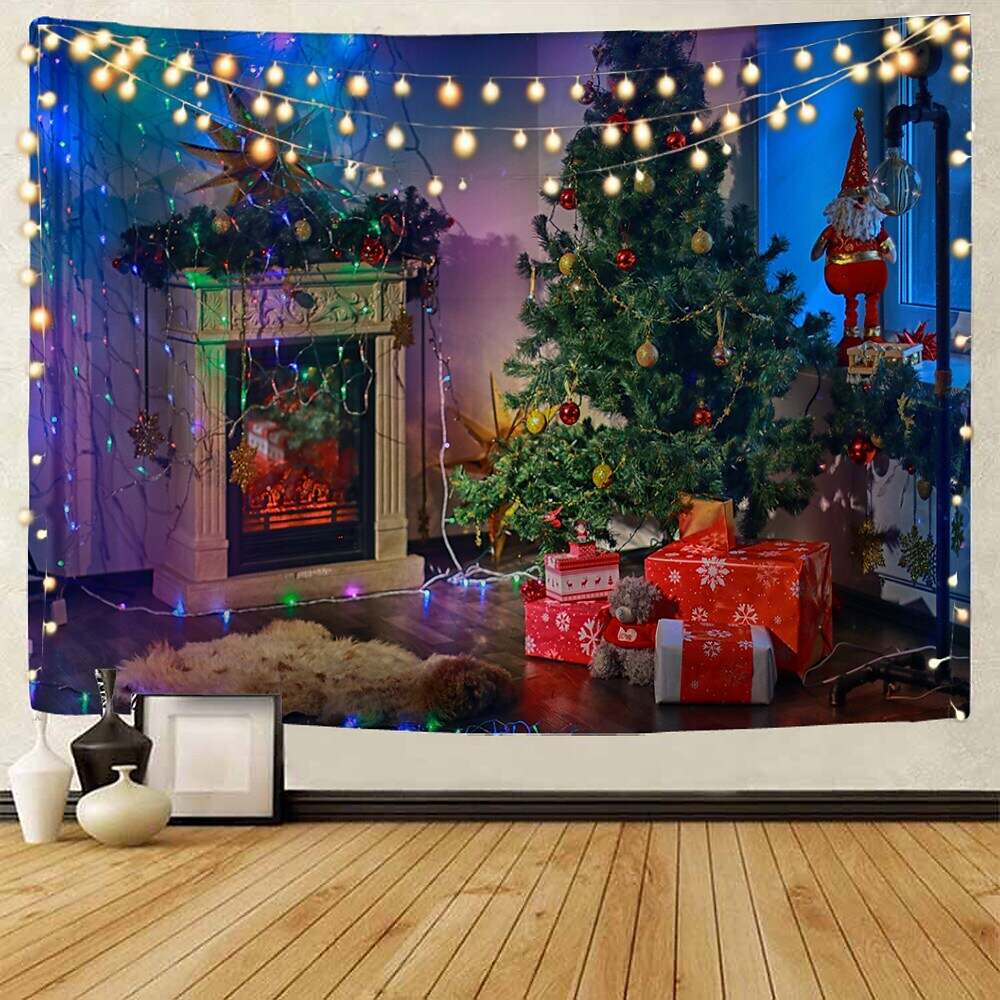 Christmas Santa Claus Holiday Party Wall Tapestry Art Decor